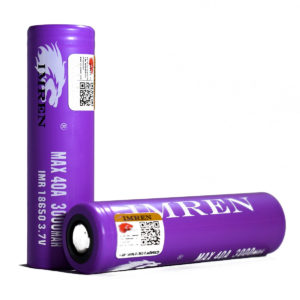 IMREN 18650 3000mAh 20A/40A IMR Flat Top Battery (Purple)