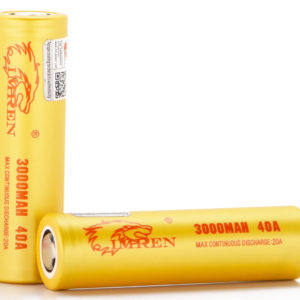 IMREN 18650 3000mAh 20A/40A IMR Flat Top Battery (Gold)