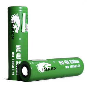 IMREN 18650 3200mAh 20A/40A IMR Flat Top Battery