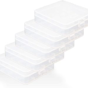 18650 Battery Protective Case, Each hold 4*18650 Batteries or 8*RCR123A Batteries(Clear, 5Pack)